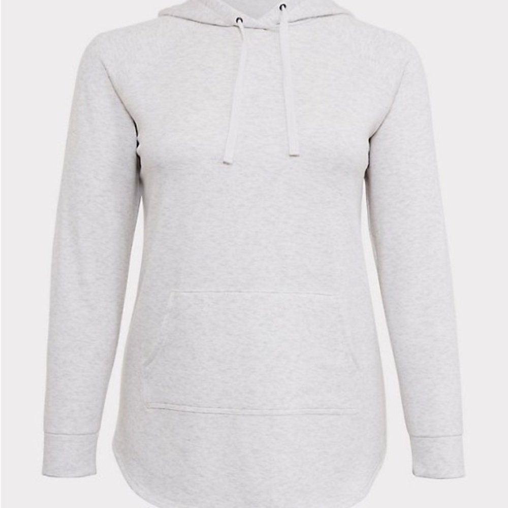 Women’s Torrid Fleece Raglan Tunic Hoodie Oatmeal Heather Size 0 - Picture 4 of 8